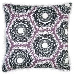Kaleidoscope Dream Grey/Purple Silk Cushion