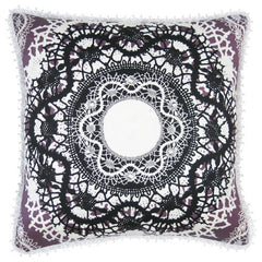Kaleidoscope Dream Grey/Purple Silk Cushion
