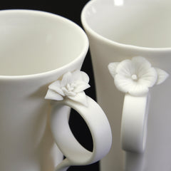 Flair Mugs with handmade Daffodil & Hibiscus Flowers - Large