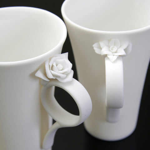 Flair Mugs with handmade Rose and Lily Flowers - Small
