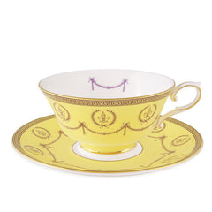 English Bone China Tea Cup and Saucer in Sicilian Lemon