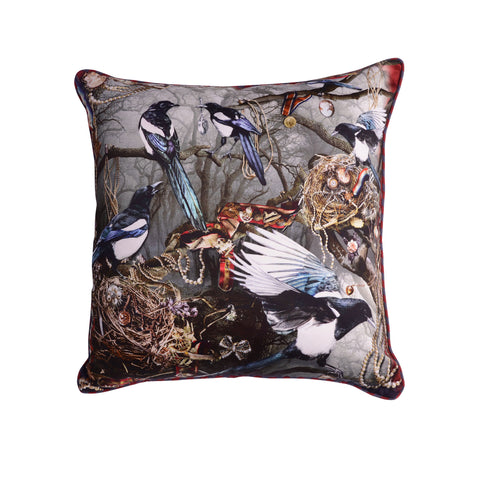 Magpie's Paradise Print Cushion- Large