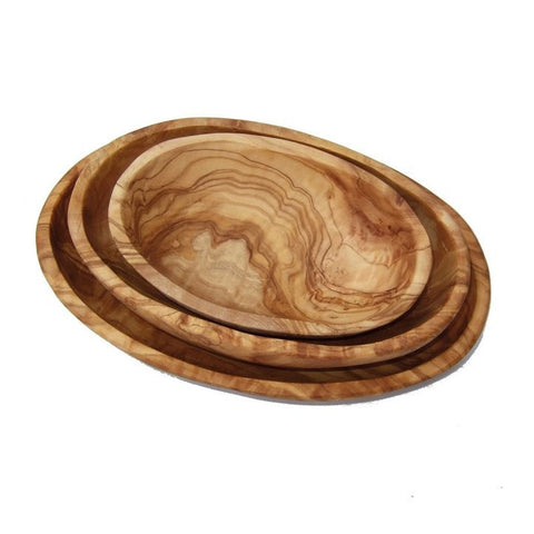 Stackable Oval Olive Wood Dishes