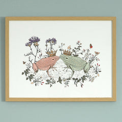 Kissing Frogs Print