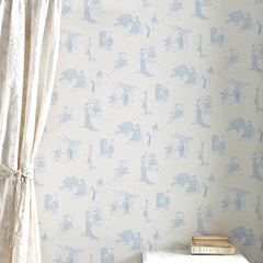 Promenade Wallpaper, Wedgewood Blue