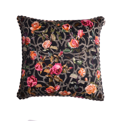Rose Trellis Print Cushion- Large