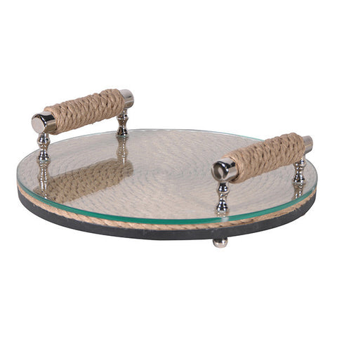 Round Rope Glass Tray