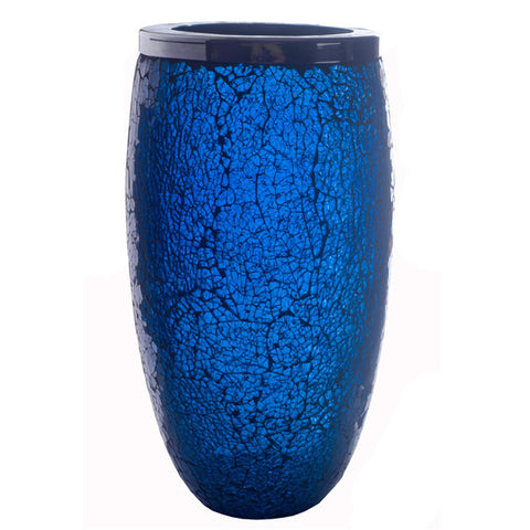 Blue Shatter Glass Vase