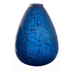 Blue Shatter Glass Vase