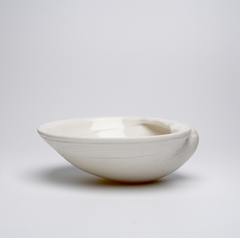Small Round Clam Bowl, White Glaze