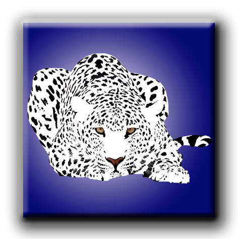Crouching Leopard (Electric Blue)