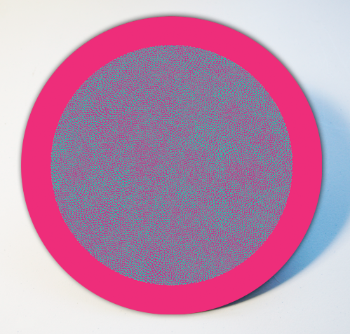 Shagreen with Border (Shocking Pink/Aqua)