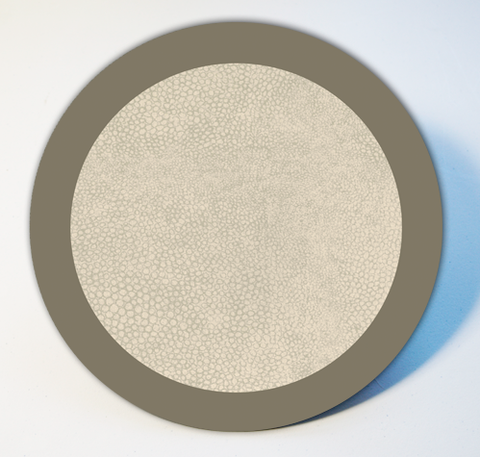Shagreen with Border (Lichen/Beige)