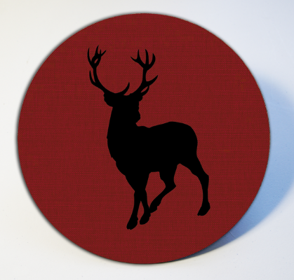 Reindeer on Red Linen