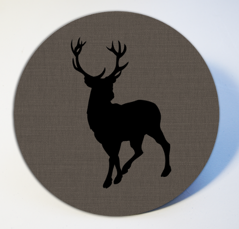 Reindeer on Grey Linen