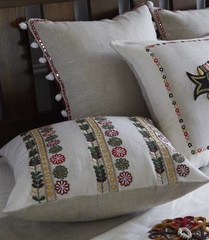 Rabari Embroidery 'Flowers' Cushion