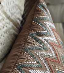 Kantha Embroidery 'Chevron' Cushion