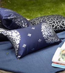 Bidri Oblong Floral Boota Cushion