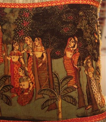 Satin Printed 'Geet Govind' Cushion