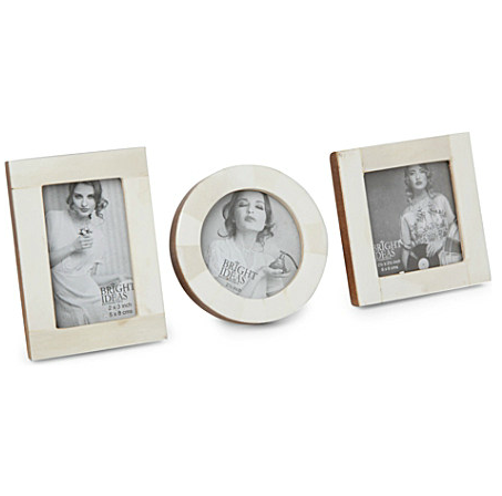 White bone set three photo frames