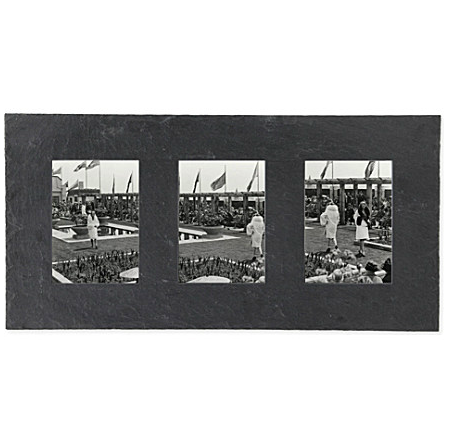 Slate three-photo frame 5" x 7"