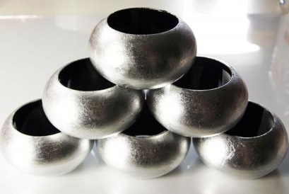 Napkin Ring Boxed Sets - Metallic Silver