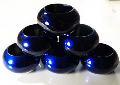 Napkin Ring Boxed Sets - Metallic Navy Blue