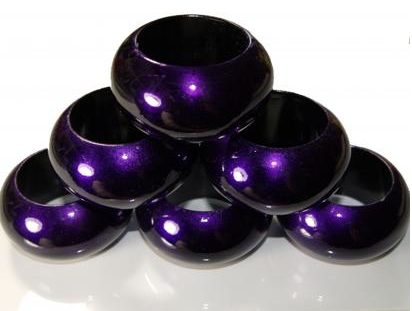 Napkin Ring Boxed Sets - Metallic Purple
