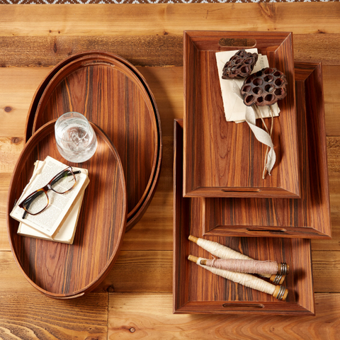 Rosewood Gallery Trays - Set of 3
