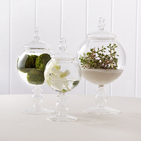 Globe Covered Jars - Set of 3