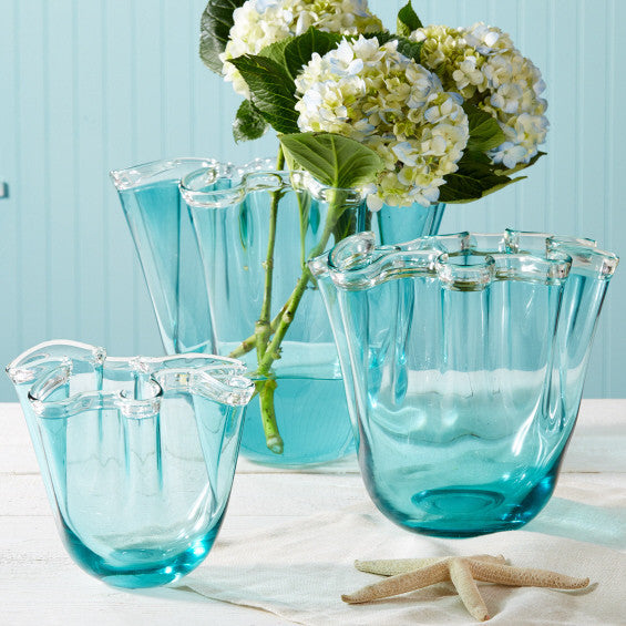 Turquoise Glass Vase