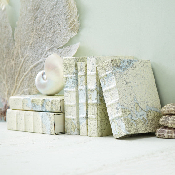 Nautical Charts Cover Books - Set of 6