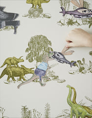 Magnetic Dino Wallpaper -  Yellow Green