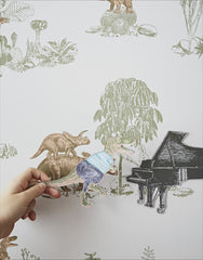 Magnetic Dino Wallpaper -  Pink Green