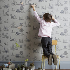 Magnetic Dino Wallpaper -  Grey