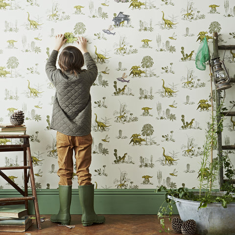 Magnetic Dino Wallpaper -  Yellow Green