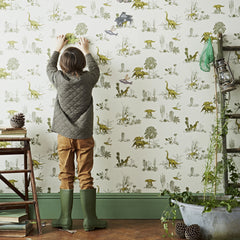 Magnetic Dino Wallpaper -  Yellow Green