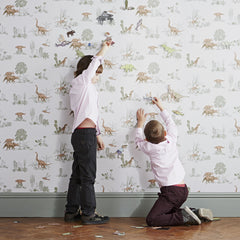 Magnetic Dino Wallpaper -  Pink Green