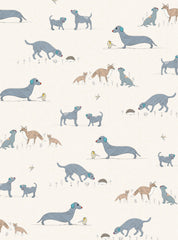 Curious Dog and Friends Tea Towel