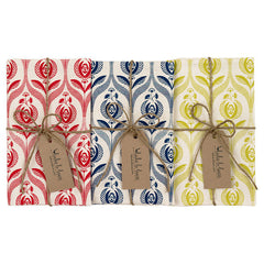 Art Deco Rose Tea Towel in Red