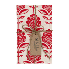 Peacock Flower Tea Towel In Red