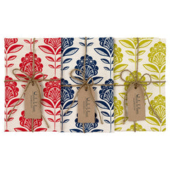 Peacock Flower Tea Towel In Lime