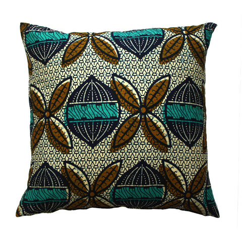 Teal Seed Ankara Cushion