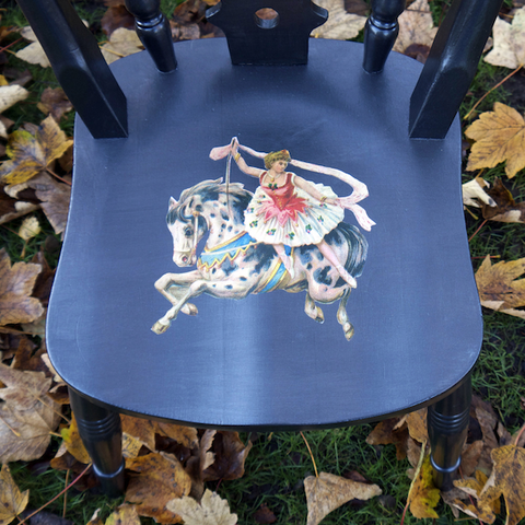 Upcycled Children's Wooden Nursery Chair With Circus Horse