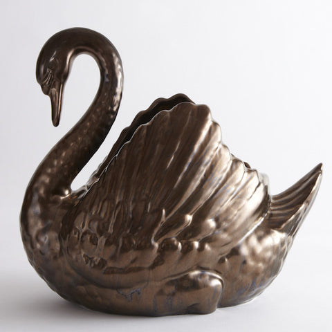 Large Bronze Swan