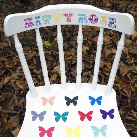 Upcycled Children's Personalised White Vintage Wooden Chair