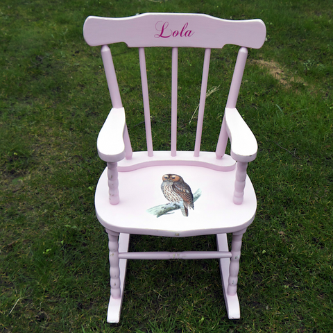 Upcycled Children's Vintage Personalised Pink Rocking Chair