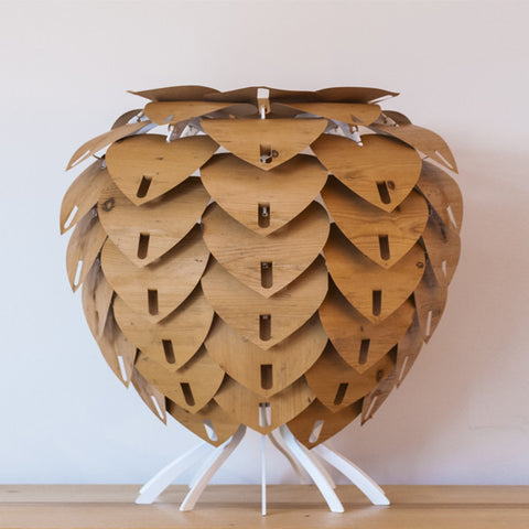 Bespoke White Table Lamp- Wood