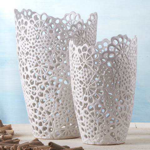 White Lace Vase