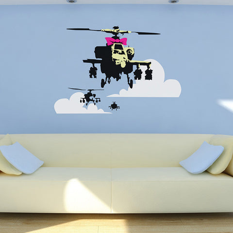 Banksy Apache Helicopter Wall Sticker